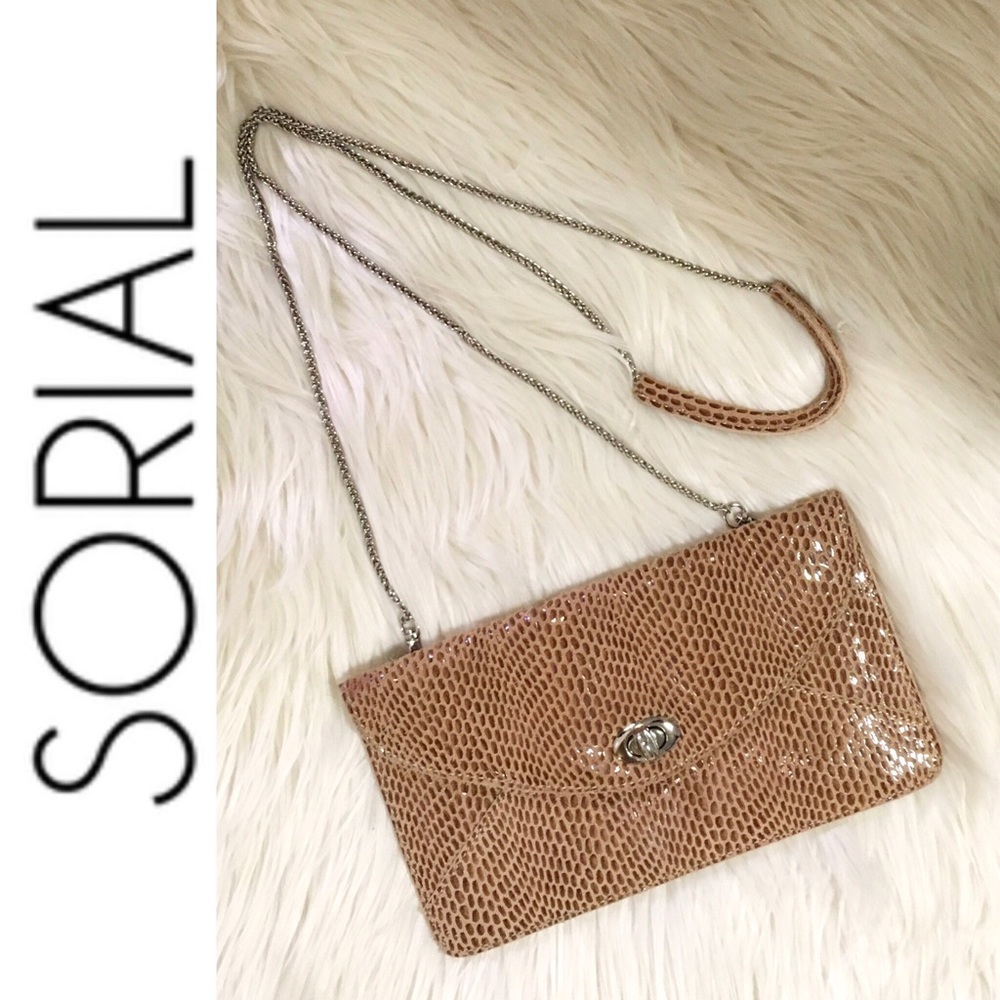 SORIAL NEW YORK snakeskin Coco Clutch  crossbody